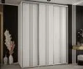 Šatní skříň s posuvnými dveřmi DAVOS 6, 200cm | Bílá / stříbrné pojezdy