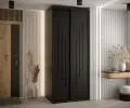 Šatní skříň s posuvnými dveřmi DAVOS 8, 100cm | Černá / černé pojezdy