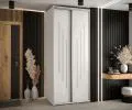 Šatní skříň s posuvnými dveřmi DAVOS 8, 100cm | Bílá / stříbrné pojezdy