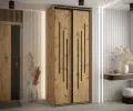 Šatní skříň s posuvnými dveřmi DAVOS 8, 120cm | DUB Artisan / černé pojezdy