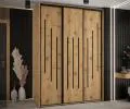Šatní skříň s posuvnými dveřmi DAVOS 8, 180cm | DUB Artisan / černé pojezdy