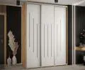 Šatní skříň s posuvnými dveřmi DAVOS 8, 180cm | DUB Artisan / bílá / stříbrné