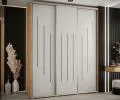 Šatní skříň s posuvnými dveřmi DAVOS 8, 190cm | DUB Artisan / bílá / stříbrné