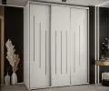 Šatní skříň s posuvnými dveřmi DAVOS 8, 190cm | Bílá / stříbrné pojezdy