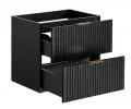 Sestava 2 koupelnových skříněk ADEL BLACK 120cm s deskou a umyvadly