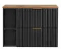 Koupelnová skříňka ADEL BLACK 80 cm s deskou a černým regálem