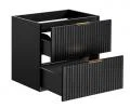 Koupelnová skříňka ADEL BLACK 80 cm s deskou a černým regálem