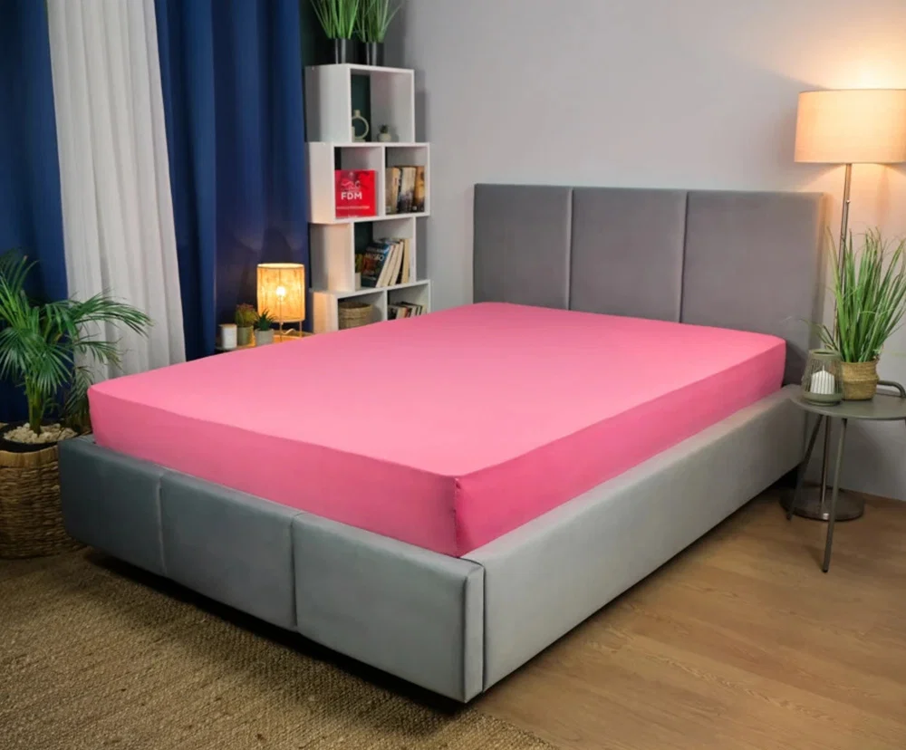 Prostěradlo JERSEY s gumou 200x200 cm RŮŽOVÁ 100% bavlna