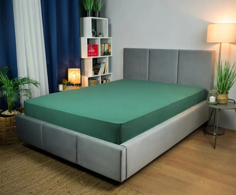 Prostěradlo JERSEY s gumou 200x200 cm ZELENÁ 100% bavlna