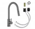 Kuchyňská baterie se sprchou TARU SLIM leskle šedá