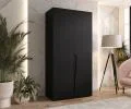 Šatní skříň PIANO 1, 100x52x202 cm | Černá matná / černé úchyty