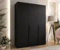 Šatní skříň PIANO 1, 150x52x202 cm | Černá matná / černé úchyty
