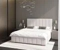 Čalouněná postel AUSTIN 160x200cm Bílá Paris s úložným prostorem kovový rošt