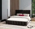 Čalouněná postel AUSTIN 140x200cm Černá Paris s úložným prostorem kovový rošt