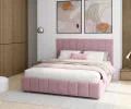 Čalouněná postel AUSTIN 160x200cm Růžová Paris s úložným prostorem kovový rošt