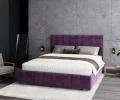 Čalouněná postel AUSTIN 160x200cm Tmavě fialová Paris s úložným prostorem kovový rošt