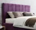 Čalouněná postel AUSTIN 160x200cm Tmavě fialová Paris s úložným prostorem kovový rošt