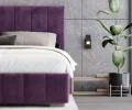 Čalouněná postel AUSTIN 160x200cm Tmavě fialová Paris s úložným prostorem kovový rošt