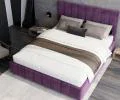 Čalouněná postel AUSTIN 180x200cm Tmavě fialová Paris s úložným prostorem kovový rošt