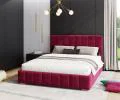 Čalouněná postel AUSTIN 140x200cm Vínová Paris s úložným prostorem kovový rošt