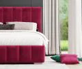 Čalouněná postel AUSTIN 160x200cm Vínová Paris s úložným prostorem kovový rošt