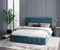 Čalouněná postel AUSTIN 160x200cm Modrá Paris s úložným prostorem kovový rošt