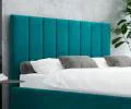 Čalouněná postel AUSTIN 140x200cm Tyrkysová Paris s úložným prostorem kovový rošt
