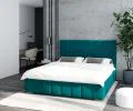 Čalouněná postel AUSTIN 160x200cm Tyrkysová Paris s úložným prostorem kovový rošt