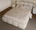 Čalouněná postel DELICATO 160x200 cm Krémová Boucle s úložným prostorem kovový rošt