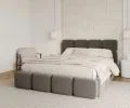 Čalouněná postel DELICATO 160x200 cm Grafit Boucle s úložným prostorem kovový rošt