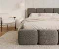 Čalouněná postel DELICATO 160x200 cm Grafit Boucle s úložným prostorem kovový rošt