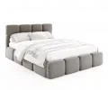 Čalouněná postel DELICATO 160x200 cm Šedá Boucle s úložným prostorem kovový rošt