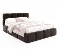 Čalouněná postel DELICATO 160x200 cm Černá Boucle s úložným prostorem kovový rošt