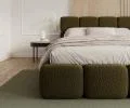 Čalouněná postel DELICATO 180x200 cm Zelená Boucle s úložným prostorem kovový rošt