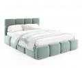 Čalouněná postel DELICATO 140x200 cm Tyrkysová Boucle s úložným prostorem kovový rošt