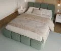 Čalouněná postel DELICATO 180x200 cm Tyrkysová Boucle s úložným prostorem kovový rošt