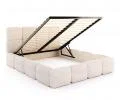 Čalouněná postel DELICATO 140x200 cm Krémová Cleo s úložným prostorem kovový rošt