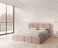 Čalouněná postel DELICATO 140x200 cm Růžová Cleo s úložným prostorem kovový rošt