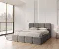 Čalouněná postel DELICATO 160x200 cm Tmavě šedá Cleo s úložným prostorem kovový rošt