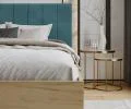 Čalouněná postel GRENADA 180x200 cm se zdvižným roštem tyrkysová