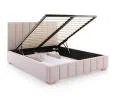 Čalouněná postel AUSTIN 180x200cm Růžová Boucle s úložným prostorem kovový rošt
