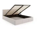 Čalouněná postel FRESIA 140x200cm Bílá Paris s úložným prostorem kovový rošt