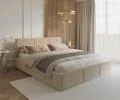 Čalouněná postel FRESIA 180x200cm Krémová Paris s úložným prostorem kovový rošt