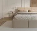 Čalouněná postel FRESIA 180x200cm Krémová Paris s úložným prostorem kovový rošt