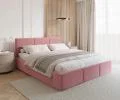 Čalouněná postel FRESIA 180x200cm Růžová Paris s úložným prostorem kovový rošt