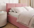 Čalouněná postel FRESIA 180x200cm Růžová Paris s úložným prostorem kovový rošt