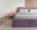 Čalouněná postel FRESIA 180x200cm Fialová Paris s úložným prostorem kovový rošt