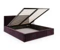 Čalouněná postel FRESIA 160x200cm Tmavě fialová Paris s úložným prostorem kovový rošt