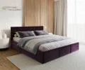 Čalouněná postel FRESIA 180x200cm Tmavě fialová Paris s úložným prostorem kovový rošt