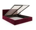 Čalouněná postel FRESIA 180x200cm Vínová Paris s úložným prostorem kovový rošt
